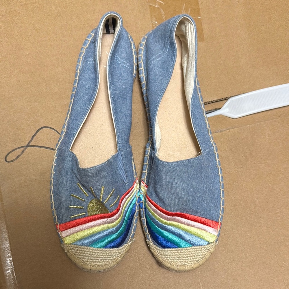 Joules Blue and Red Espadrilles Vibrant Slip-On Shoes